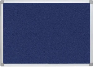 Q-CONNECT textielbord met aluminium frame 60 x 45 cm blauw — kurk- en textielborden