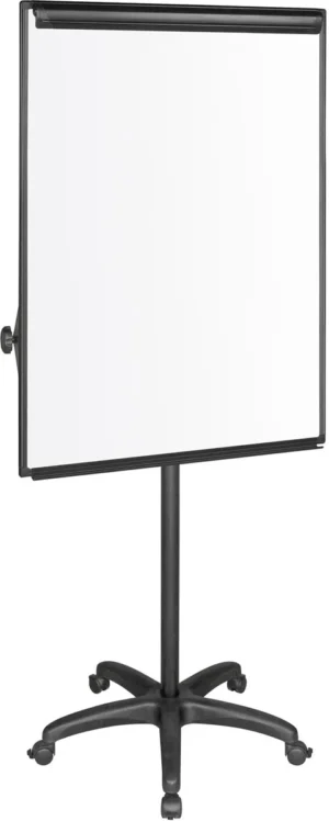 Q-CONNECT flipover met magnetisch wit bord van 100 Ć 70 cm op een zwarte mobiele voet
