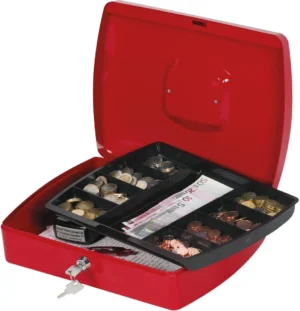 Q-CONNECT geldkoffer, 325 x 235 x 85 mm, rood — detail 2