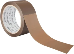 Q-CONNECT stille verpakkingstape, ft 50 mm x 66 m, bruin, pak van 6 rollen — detail 2