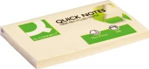 Q-CONNECT Quick Notes Recycled, ft 76 x 127 mm, 100 vel, geel — gerecycleerde notes