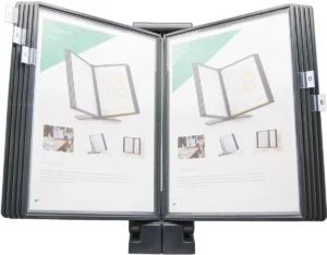 Q-CONNECT bureaustandaard Quickfind met 10 tassen - grijs — productfoto 2