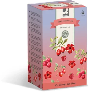Q-CONNECT thee, fruit infusion, zakje van 1,5 g, doos van 20 zakjes — drank en eetwaren