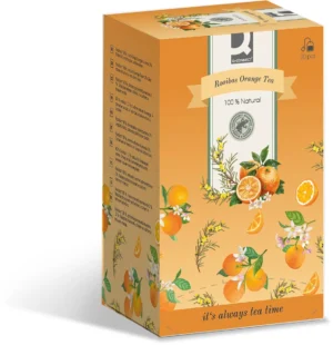 Q-CONNECT thee, rooibos orange, zakje van 1,5 g, doos van 20 zakjes — drank en eetwaren