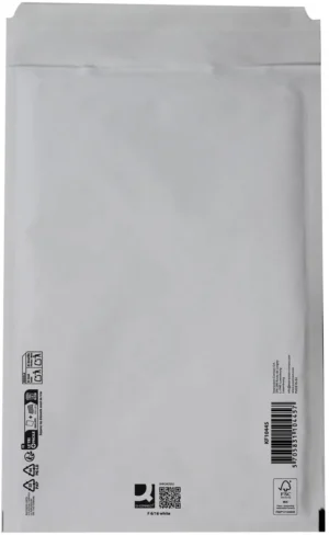 Q-CONNECT luchtkussenenveloppen, wit, 6-F, 240 x 350 mm, doos van 100 stuks — beschermingsenvelop