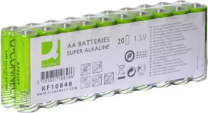 Q-CONNECT batterij, alkaline, AA, pak van 20 stuks — niet-oplaadbare batterijen