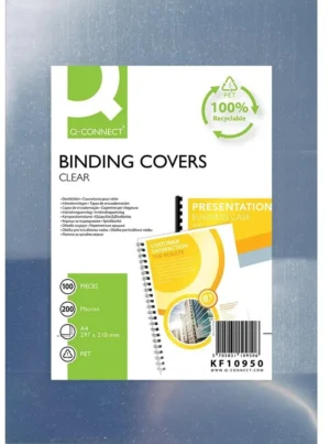 Q-CONNECT PET cover A4, glanzend, 200 micron 100 stuks — toebehoren voor inbindmachines