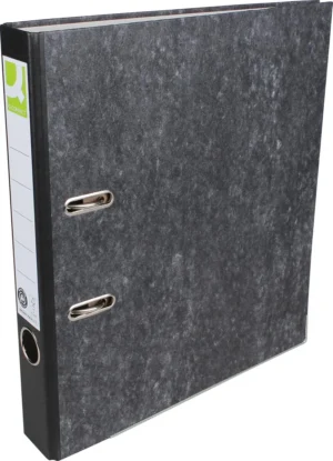 Q-CONNECT ordner, voor ft A4, uit karton, rug van 5 cm, gewolkt zwart — ordners uit karton