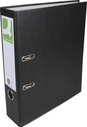 Q-CONNECT ordner, voor ft A4, uit Recycolor papier, rug van 8 cm, zwart — ordners uit karton