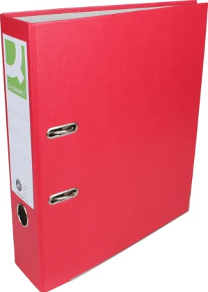 Q-CONNECT ordner, voor ft A4, uit Recycolor papier, rug van 8 cm, rood — ordners uit karton