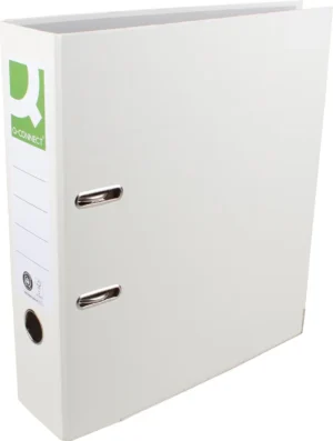 Q-CONNECT ordner, voor ft A4, uit Recycolor papier, rug van 8 cm, wit — ordners uit karton