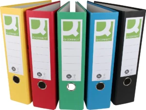 Q-CONNECT ordner, voor ft A4, uit Recycolor papier, rug van 8 cm, geassorteerde kleuren — ordners uit karton