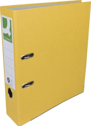 Q-CONNECT ordner, voor ft A4, uit Recycolor papier, rug van 8 cm, geel — ordners uit karton
