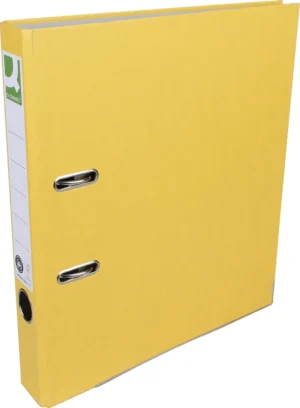 Q-CONNECT ordner, voor ft A4, uit Recycolor papier, rug van 5 cm, geel — ordners uit karton