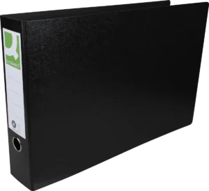 Q-CONNECT ordner, voor ft A3, uit karton, liggend, rug van 8 cm, zwart — ordners uit karton