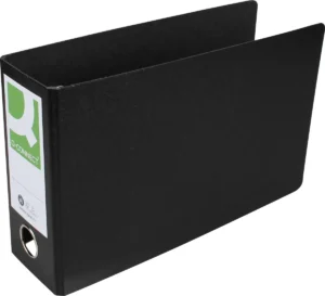 Q-CONNECT ordner, voor ft A5, uit karton, liggend, rug van 8 cm, zwart — ordners uit karton