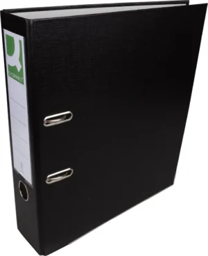 Q-CONNECT ordner, voor ft A4, uit PP en papier, met beschermrand, rug van 8 cm, zwart — ordners uit karton