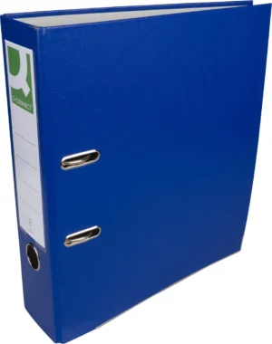 Q-CONNECT ordner, voor ft A4, uit PP en papier, met beschermrand, rug van 8 cm, blauw — ordners uit karton