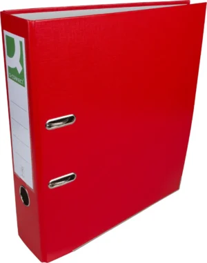Q-CONNECT ordner, voor ft A4, uit PP en papier, met beschermrand, rug van 8 cm, rood — ordners uit karton