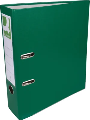 Q-CONNECT ordner, voor ft A4, uit PP en papier, met beschermrand, rug van 8 cm, groen — ordners uit karton