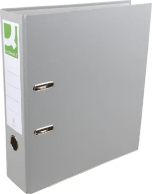 Q-CONNECT ordner, voor ft A4, uit PP en papier, met beschermrand, rug van 8 cm, grijs — ordners uit karton