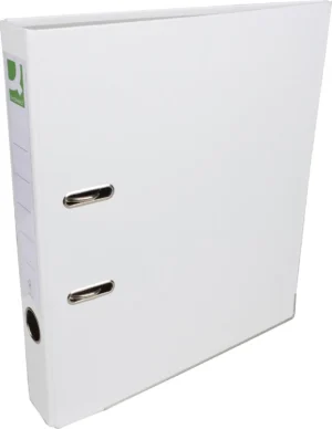 Q-CONNECT ordner, voor ft A4, uit PP en papier, met beschermrand, rug van 5 cm, wit — ordners uit karton