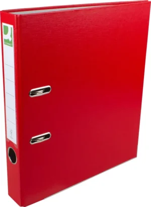 Q-CONNECT ordner, voor ft A4, uit PP en papier, met beschermrand, rug van 5 cm, rood — ordners uit karton