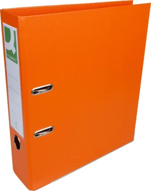 Q-CONNECT ordner, voor ft A4, volledig uit PP, rug van 8 cm, oranje — ordners uit kunststof