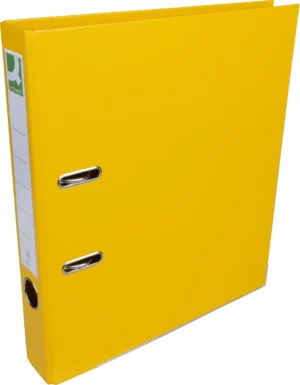 Gele Q-CONNECT ordner A4 van PP met rug van 5 cm en hefboommechanisme