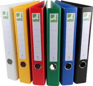 Q-CONNECT ordner, voor ft A4, volledig uit PP, rug van 5 cm, geassorteerde kleuren — ordners uit kunststof