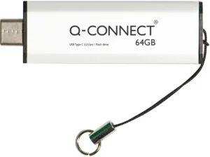 Q-CONNECT USB-C stick 3.2 Gen1, zilver, 64 GB — usb sticks