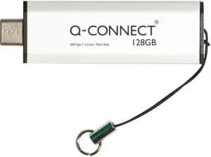 Q-CONNECT USB-C stick 3.2 Gen1, zilver, 128 GB — usb sticks