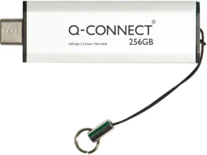 Q-CONNECT USB-C stick 3.2 Gen1, zilver, 256 GB — usb sticks