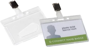 Q-CONNECT badge met clip 85 x 54 mm — detail 2