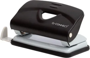 Q-CONNECT Light Duty perforator, metaal, 10 blad, zwart — 2-gaats perforators