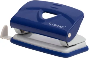 Q-CONNECT Light Duty perforator, metaal, 10 blad, blauw — 2-gaats perforators