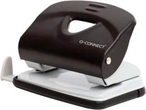 Q-CONNECT Light Duty perforator, metaal, 20 blad, zwart — 2-gaats perforators