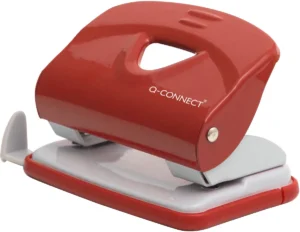 Q-CONNECT Light Duty perforator, metaal, 20 blad, rood — 2-gaats perforators