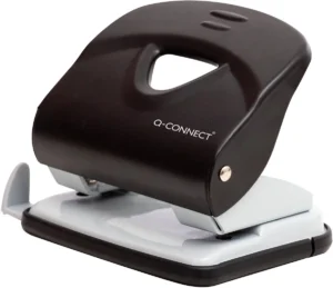 Q-CONNECT Light Duty perforator, metaal, 30 blad, zwart — 2-gaats perforators
