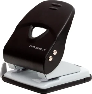 Q-CONNECT Light Duty perforator, metaal, 40 blad, zwart — 2-gaats perforators
