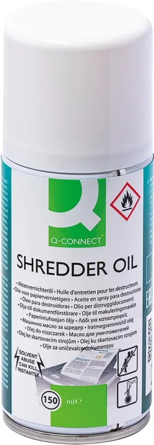Q-CONNECT olie voor papiervernietigers, 150 ml — toebehoren voor papiervernietigers