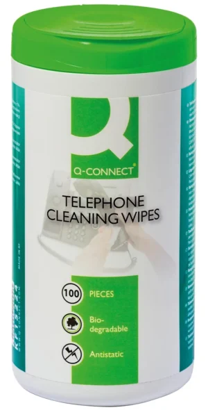 Q-CONNECT reinigingsdoekjes voor telefoon pak van 100 doekjes — reinigingsproduct