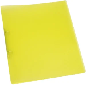 Transparant gele Q-CONNECT ringmap A4 met twee O-ringen van 25 mm