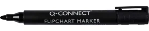 Q-CONNECT flipchartmarker, 2-3 mm, ronde punt, met clip, zwart — flipchart markers