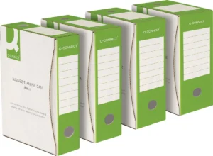 Q-CONNECT archiefdoos, A4, rug 10 cm, in karton van 400 g/m², wit-groen — detail 2