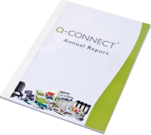 Q-CONNECT thermische omslagen, ft A4, karton met PET cover, rug van 2 mm, pak van 20 stuks, wit — toebehoren voor thermische inbindmachines