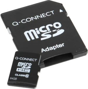 Q-CONNECT microSD geheugenkaart, met SD-adaptor, 64 GB — detail 2