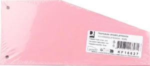 Q-CONNECT trapezium verdeelstroken, pak van 100 stuks, roze — verdeelstrook
