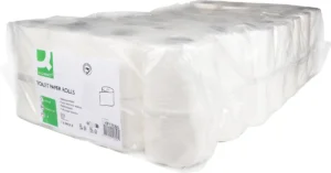 Pak Q-CONNECT toiletpapier met 7 × 8 rollen, 3-laags en 200 vellen per rol