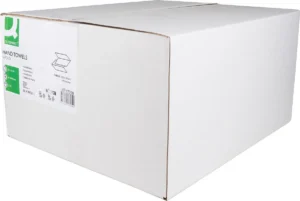 Q-CONNECT handdoek, papier, V-vouw, 2-laags, 200 vel, pak van 16 stuks , 100 % cellulose — handdoeken en dispensers
